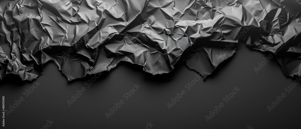 A monochrome image of creased paper resembling a mountainfold A monochrome image of creased paper resembling a mountainfold