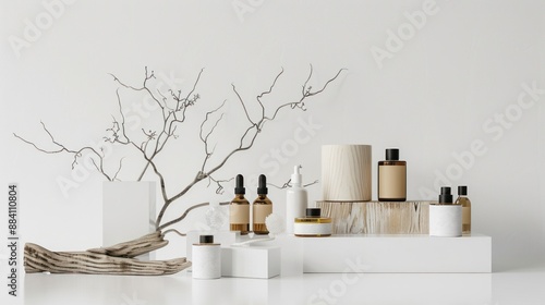 Minimalist Product Display with Natural Elements