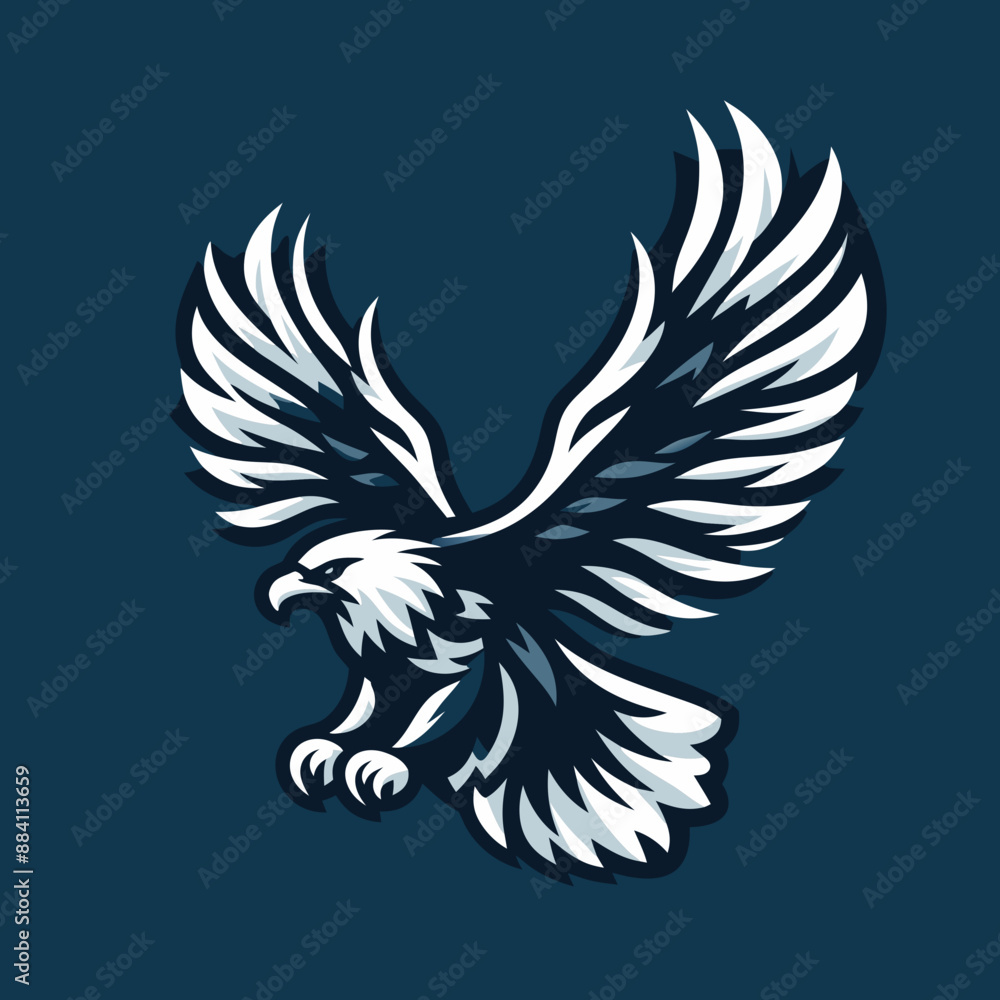 Flying eagle vector mascot illustration , eagle graphic , eagle logo