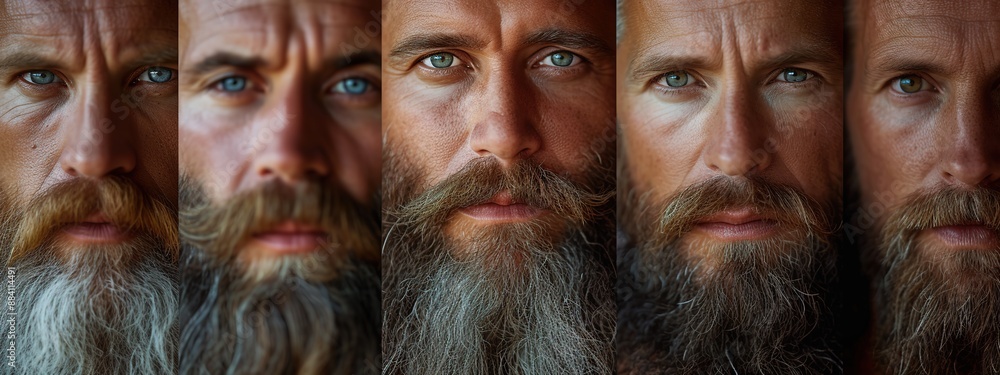 many faces of bearded men Close-up many faces of bearded men Close-up