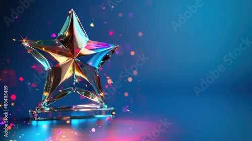 Shiny Star Award Trophy with Sparkle Effect