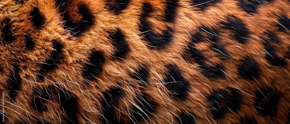 A tight shot of a tiger's fur reveals its intricate pattern A tight shot of a tiger's fur reveals its intricate pattern