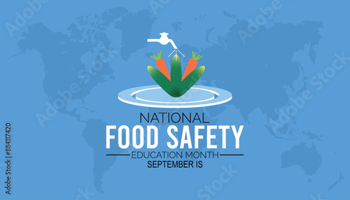 national food safety education month is observed every year on September. banner design template Vector illustration background design.