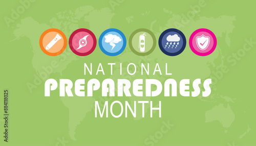 National preparedness month is observed every year on September. banner design template Vector illustration background design.