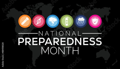 National preparedness month is observed every year on September. banner design template Vector illustration background design.