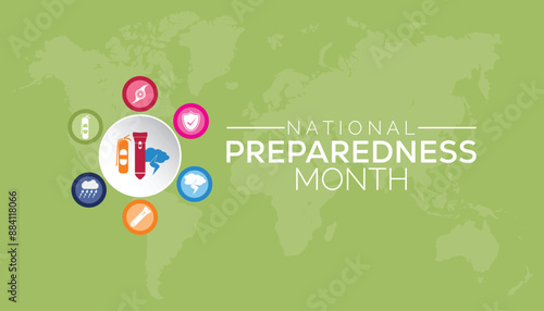 National preparedness month is observed every year on September. banner design template Vector illustration background design.