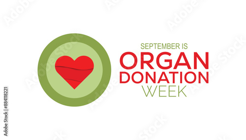 Organ Donation week is observed every year on September. banner design template Vector illustration background design.