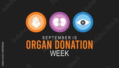 Organ Donation week is observed every year on September. banner design template Vector illustration background design.