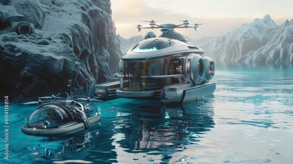 Capture an expedition ship with deployable drones and submersibles ...
