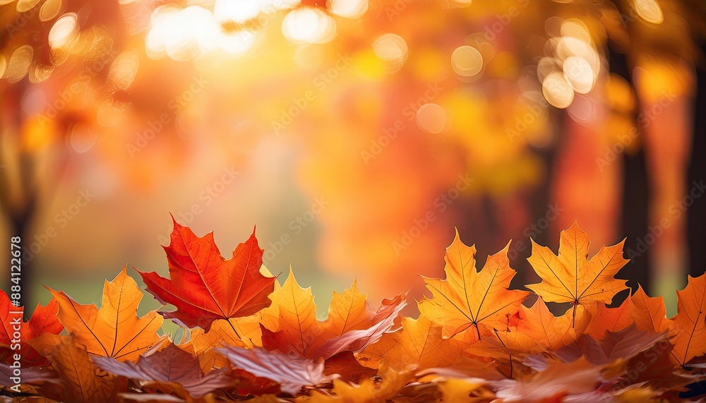 Fall background, leaf copy space background, A vibrant autumn background featuring a gradient of warm orange Fall background, leaf copy space background, A vibrant autumn background featuring a gradient of warm orange