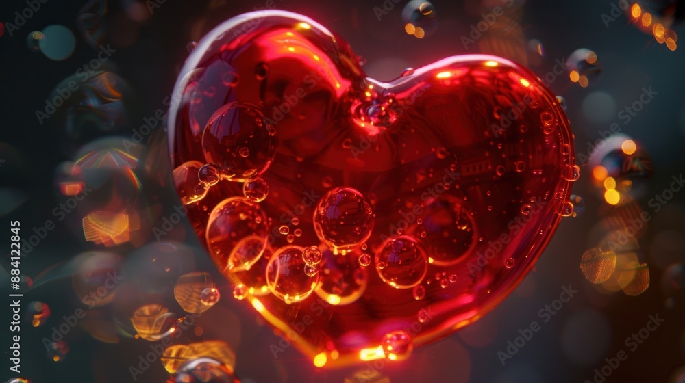 Red Heart with Bubbles Red Heart with Bubbles