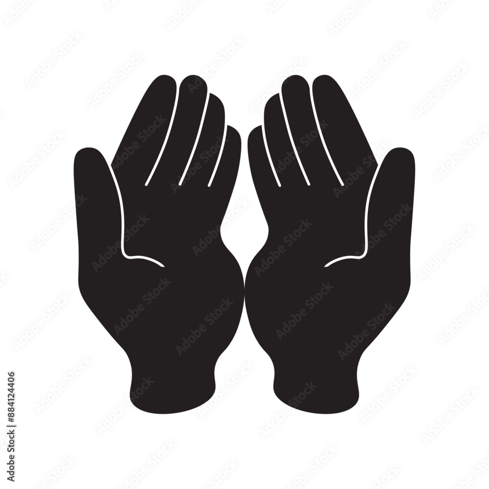 vector flat icon of praying hands vector flat icon of praying hands