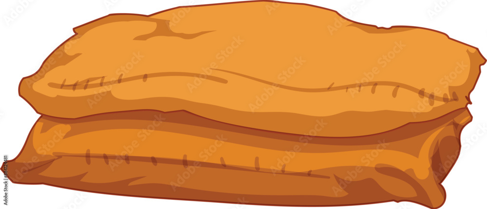 Two full burlap sacks are laying on top of each other, isolated on a white background Two full burlap sacks are laying on top of each other, isolated on a white background