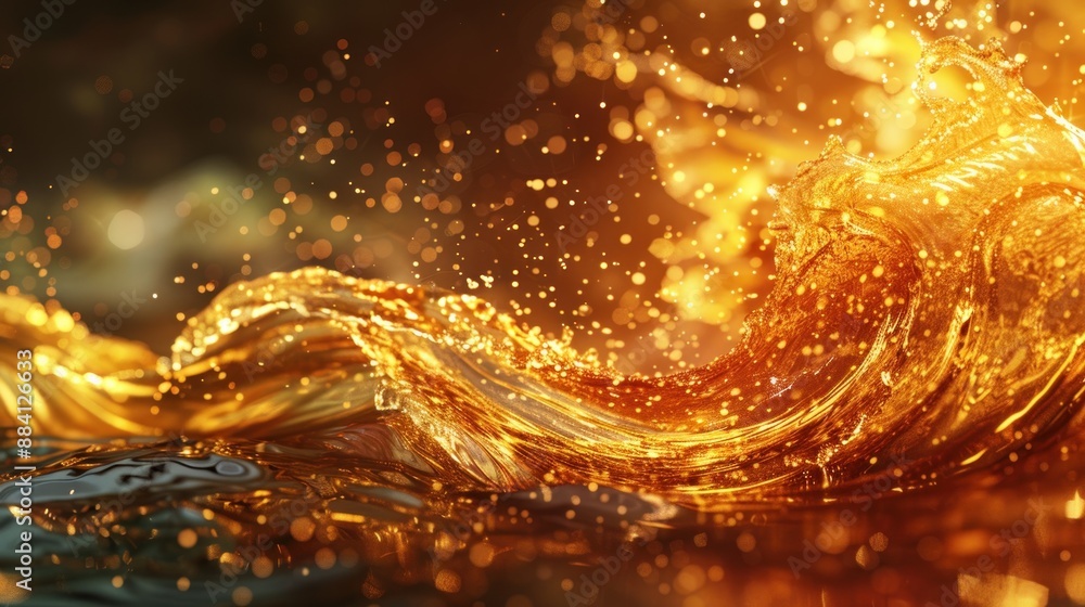Golden Liquid Wave Splash Golden Liquid Wave Splash