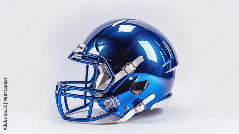 Blue Football Helmet Closeup Blue Football Helmet Closeup