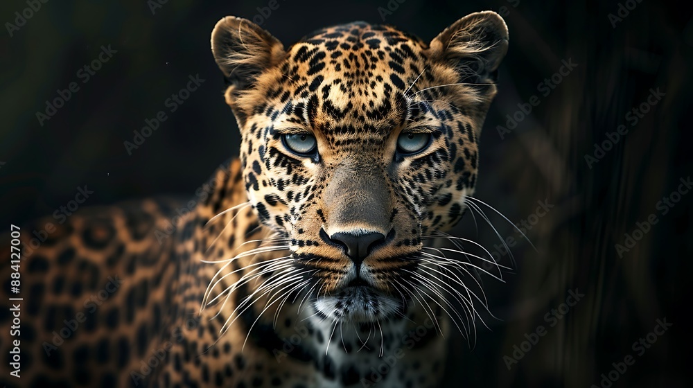 Fototapeta premium Intense Gaze of a Leopard