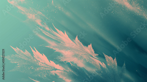 Abstract maple leaves wallpaper in light colors with copy space