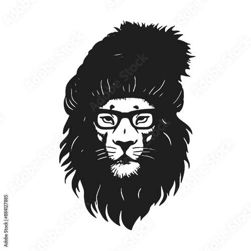 Lion silhouette. isolated on white background. Vector illustration