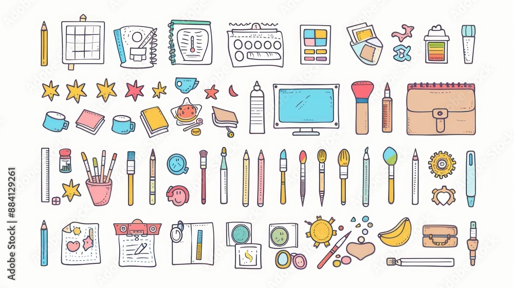 Art Supplies Doodle Set Art Supplies Doodle Set