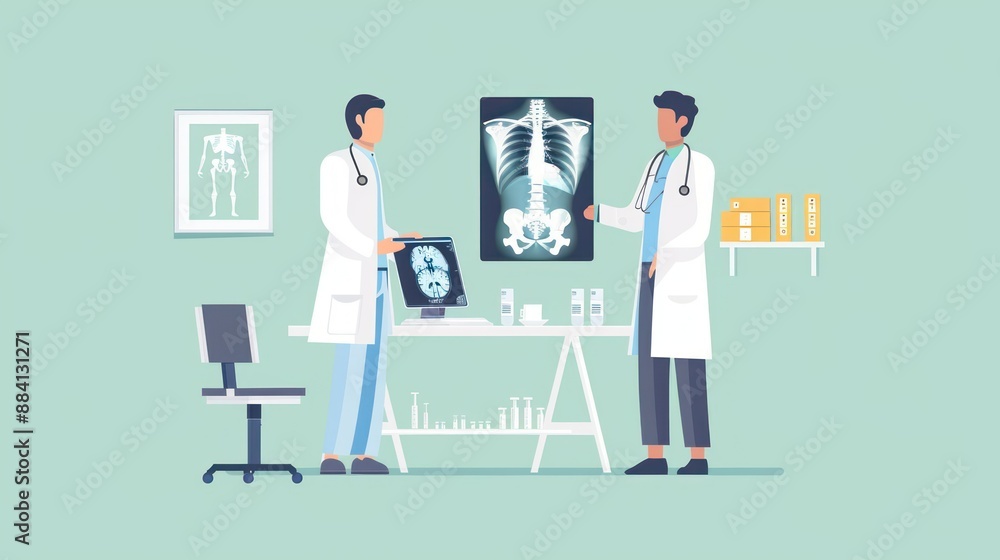 Doctors Examining X-rays in Hospital Doctors Examining X-rays in Hospital