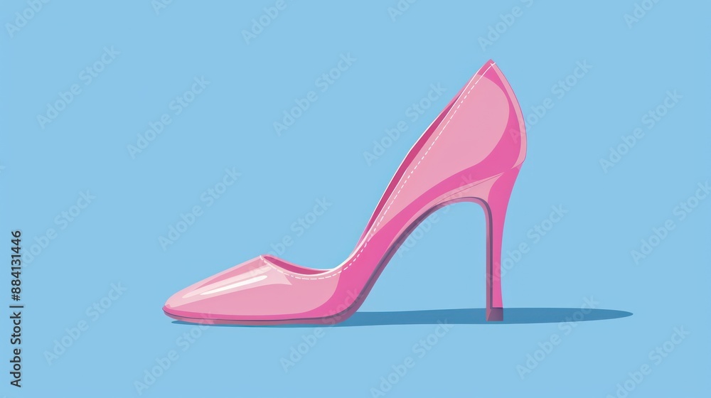 Pink High Heel Shoe Illustration