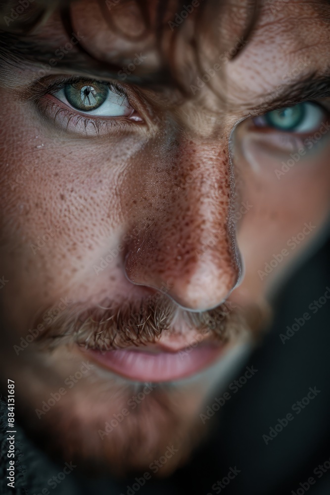 freckled hair, freckled beard, blue eyes freckled hair, freckled beard, blue eyes