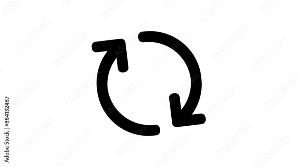 Black two arrow circle icon sign isolated on white background animation video. Black two arrow circle icon sign isolated on white background animation video.
