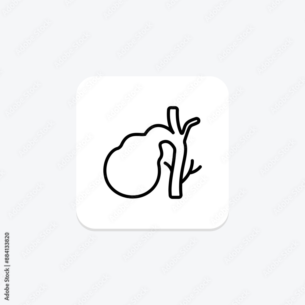 Fototapeta premium Gallbladder line icon , vector, pixel perfect, illustrator file