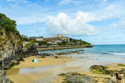 Obraz na płótnie Ein entspannter Strandtag vor der Bucht von St Ives im wunderschönen Cornwall - Vereinigtes Königreich w salonie