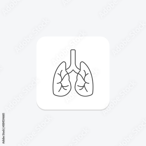 Lungs thinline icon , vector, pixel perfect, illustrator file