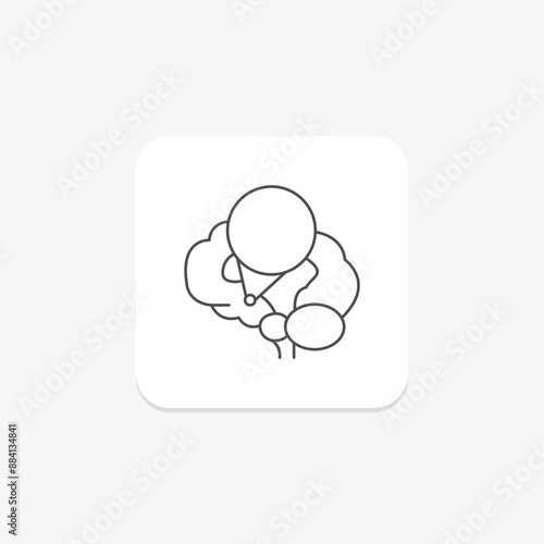 Pineal Gland thinline icon , vector, pixel perfect, illustrator file