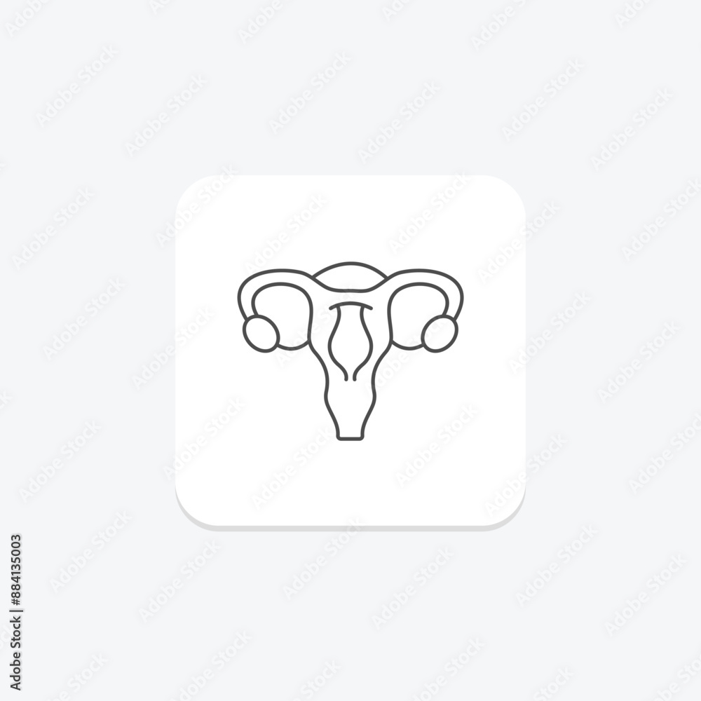 Uterus thinline icon , vector, pixel perfect, illustrator file Uterus thinline icon , vector, pixel perfect, illustrator file