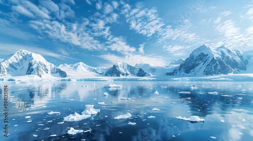 Wallpaper Mural Icy arctic scene with dramatic glaciers and snowy expanses, perfect for conveying the beauty of cold and remote environments.  Torontodigital.ca