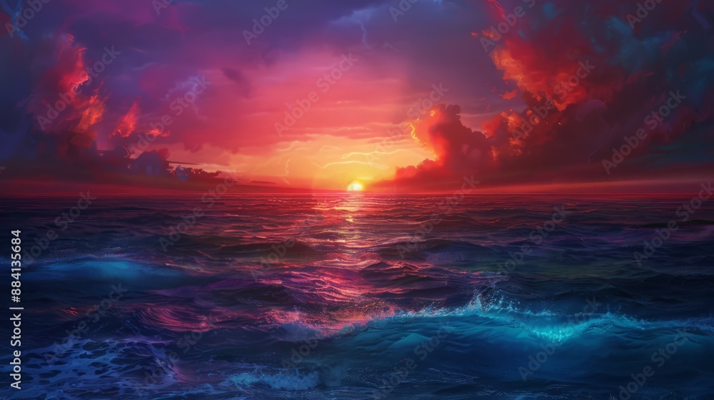 The sun sets on the horizon, illuminating the sea with vibrant colors. Capture this enchanting moment and feel the peace of the evening. The sun sets on the horizon, illuminating the sea with vibrant colors. Capture this enchanting moment and feel the peace of the evening.
