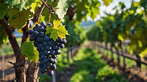 Wallpaper Mural Red Grapes Hanging on Vine in Vineyard Torontodigital.ca