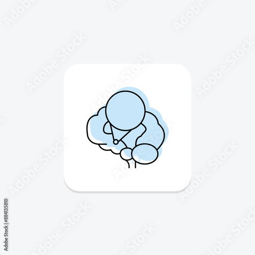 Pineal Gland color shadow thinline icon , vector, pixel perfect, illustrator file