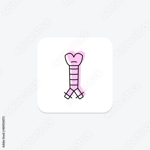 Trachea color shadow thinline icon , vector, pixel perfect, illustrator file
