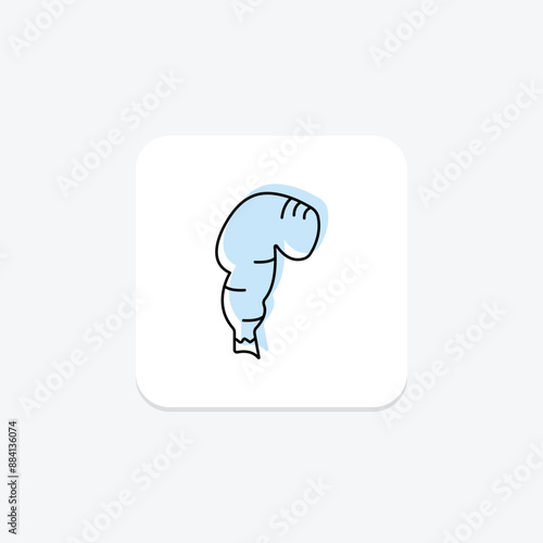 Rectum color shadow thinline icon , vector, pixel perfect, illustrator file