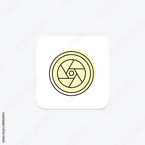 Diaphragm color shadow thinline icon , vector, pixel perfect, illustrator file