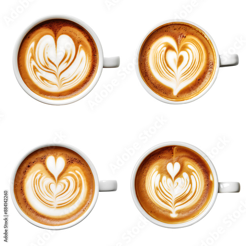 Set of coffee beans isolated on white background