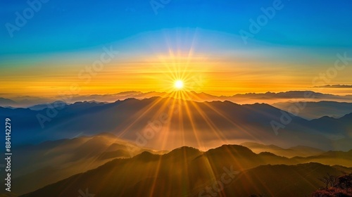 Wallpaper Mural Describe the beauty of a sunrise over a mountain range. Torontodigital.ca