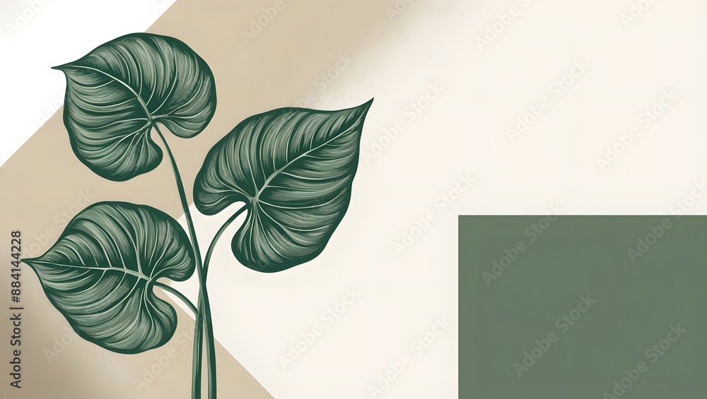 Obraz premium Abstract floral or leafy patterns in vector art, perfect for backgrounds, wallpapers, or seasonal decorations