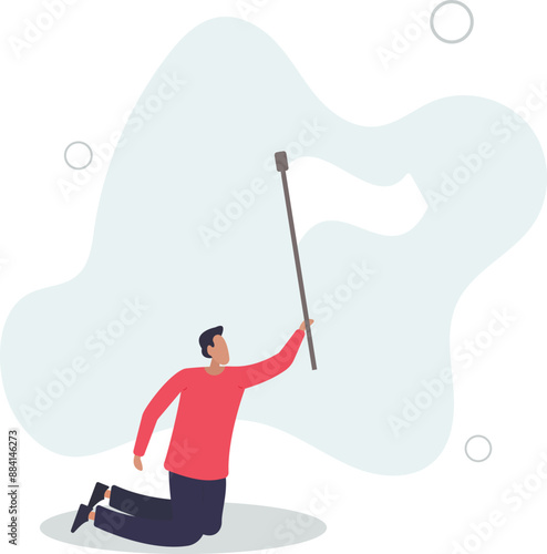 fatigue or exhausted from hard work, desperate or hopelessness concept.flat design.illustration with people.