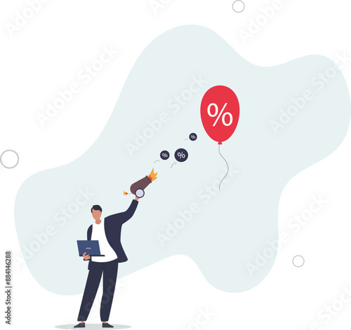 Inflation reduction act by FED, Federal Reserve and central bank to raise interest rate, monetary policy to control inflation.flat design.illustration with people.
