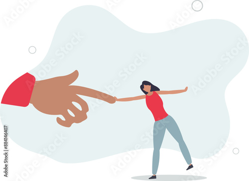 Conflict against boss or employer, david and goliath, fight against super power people,flat design.illustration with people.