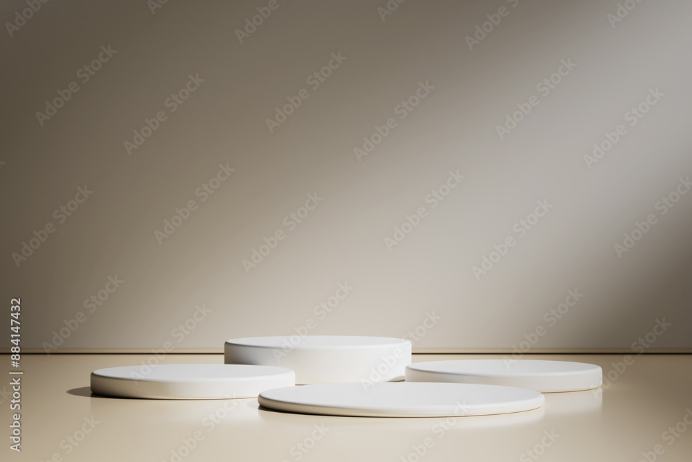 Display product minimal scene with geometric podium platform. cylinder background 3d rendering with podium. stand for cosmetic products. Stage showcase on pedestal 3d brown studio Display product minimal scene with geometric podium platform. cylinder background 3d rendering with podium. stand for cosmetic products. Stage showcase on pedestal 3d brown studio