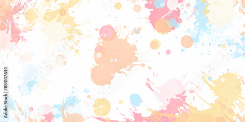 Colorful painted background. Splatter Brush Stroke Surface. Watercolor Endless. Incredible modern design. Beautiful background of incredible bright colors. Modern Fluid art. Vector Format. spray blots
