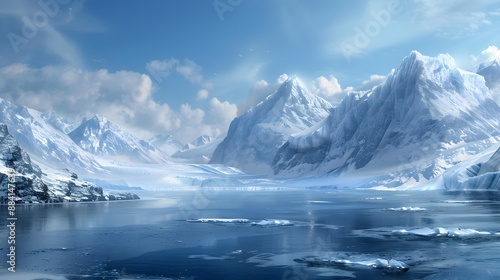 Wallpaper Mural Icy arctic scene with dramatic glaciers and snowy expanses, perfect for conveying the beauty of cold and remote environments.  Torontodigital.ca