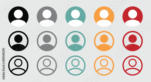 A set of flat design user avatar vector icons