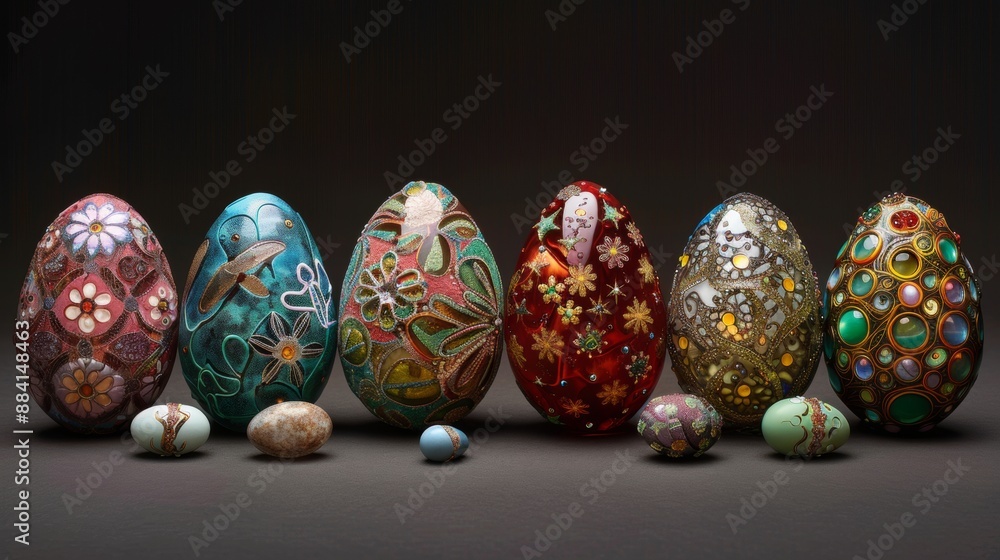 Festive Decorated Eggs: Easter and Festival Designs with Intricate Patterns Festive Decorated Eggs: Easter and Festival Designs with Intricate Patterns